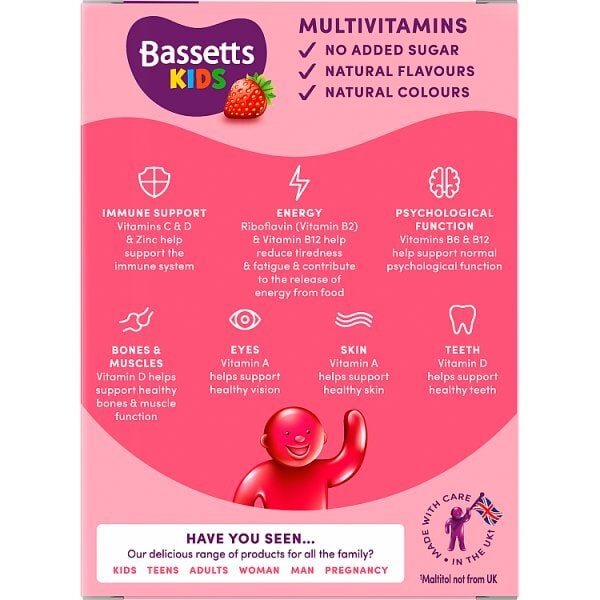 Bassetts Kids Multivitamins 3-6 Strawberry 60S