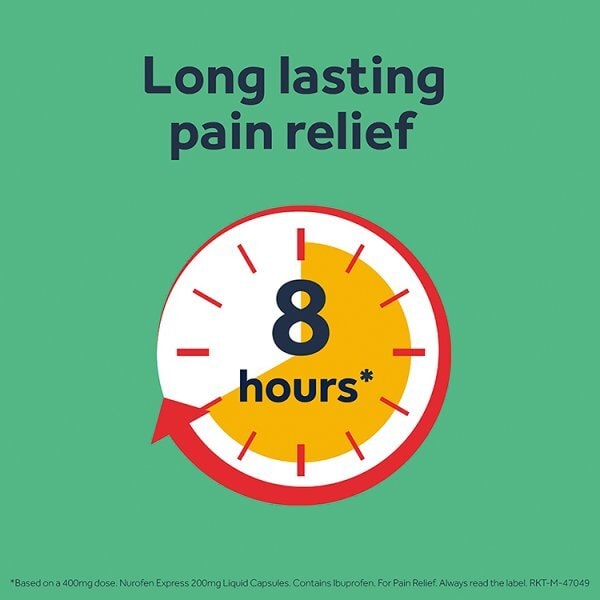 Nurofen Express Pain Relief Ibuprofen 200mg Liquid Caps 10s