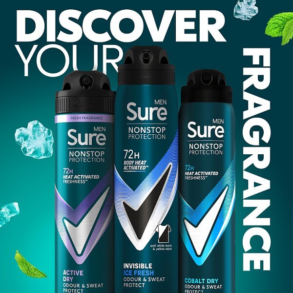 Sure Men Nonstop Protection Cobalt Dry Anti-Perspirant Aerosol 250Ml