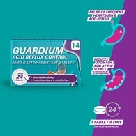 Guardium Acid Reflux Control Tabs Heartburn Indigestion 14s