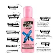 Crazy Color Semi Permanent Hair Color Cream Capri Blue 44