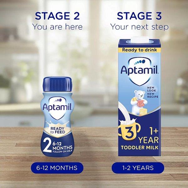 Aptamil 2 Follow On Baby Milk Formula Liquid 6-12 Mths 200ml
