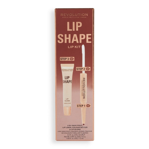 Revolution Lip Shape Kit Brown Nude