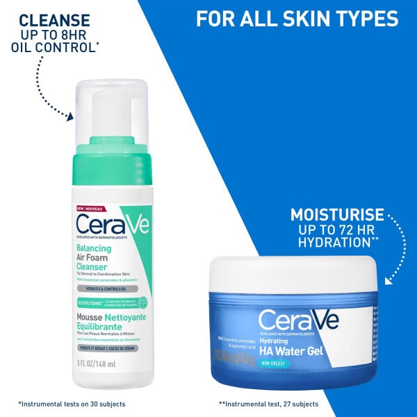 CeraVe Dry-Touch Moisturiser Gel with HA, Niacinamide & Ceramides 48g