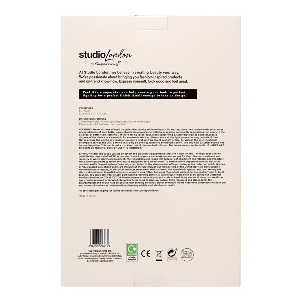 Superdrug Studio London Light Up Vanity Mirror