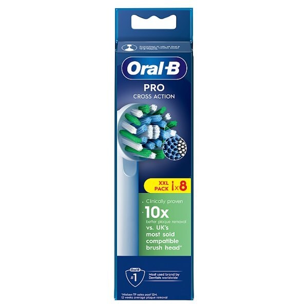 Oral-B Pro Cross Action Toothbrush Heads, 8 Counts