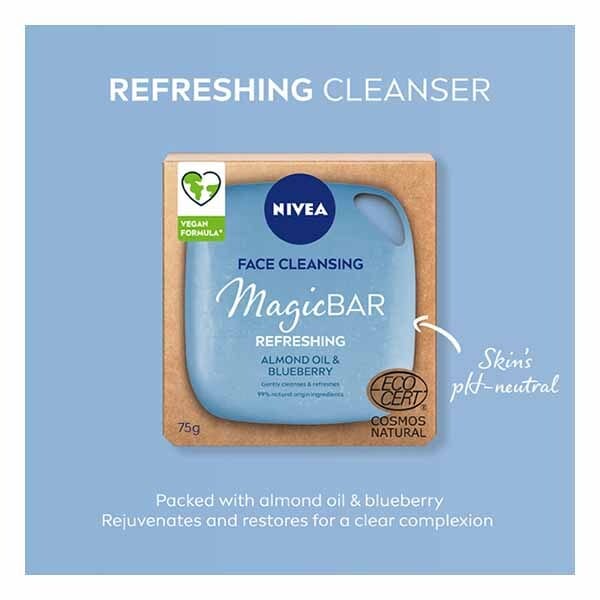 Nivea Magicbar Almond Oil & Blueberry Face Cleansing Bar 75G