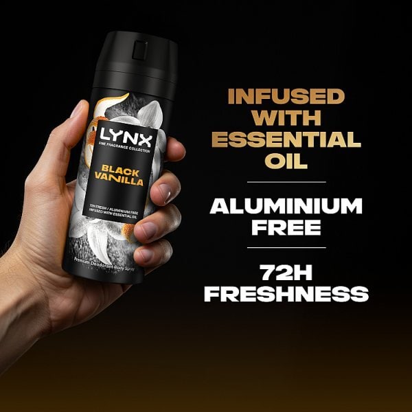 Lynx Fine Fragrance Collection Black Vanilla Premium Body Spray 150 ml