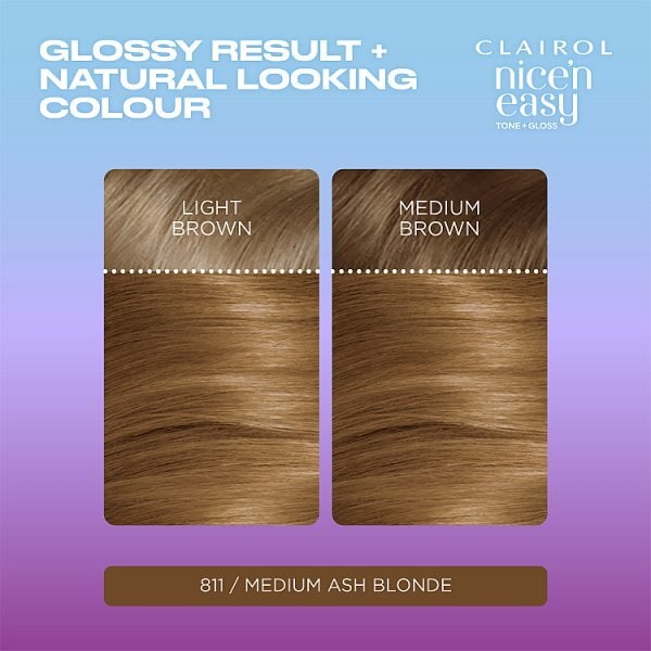 Clairol Nice'n Easy Tone+Gloss Semi-Permanent Hair Dye Med Ash Blonde