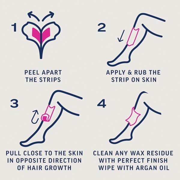 Veet Expert Wax Strips Legs Body Sensitive Hair Removal 20s