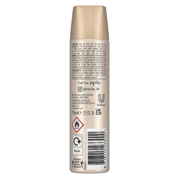 DNR Impulse Body Spray Deodorant Into Glamour 75ml