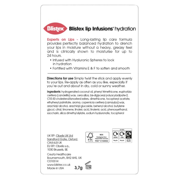 Blistex Lip Infusions Hydration Lip Balm