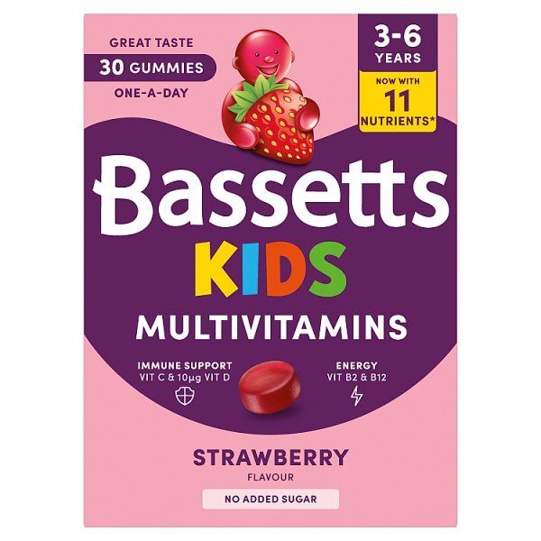Bassetts Kids Multivitamins 3-6 Strawberry 30S