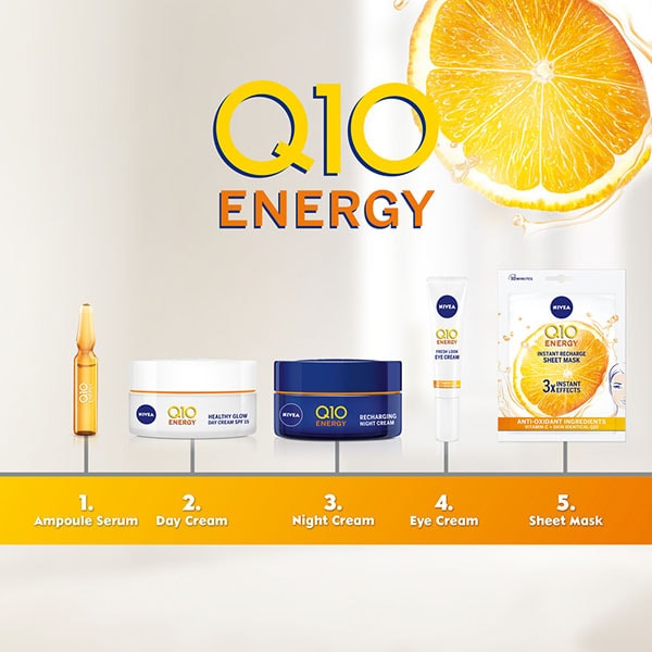 NIVEA Q10 Energy Instant Recharge Face Sheet Mask - 1 sheet