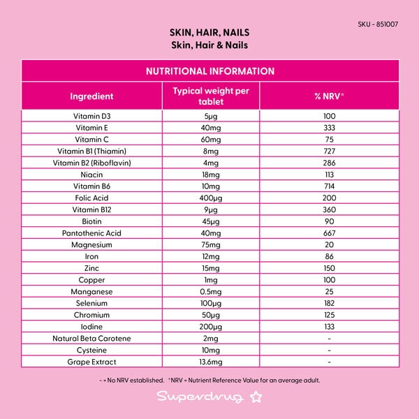 Superdrug Skin Hair & Nails 30s