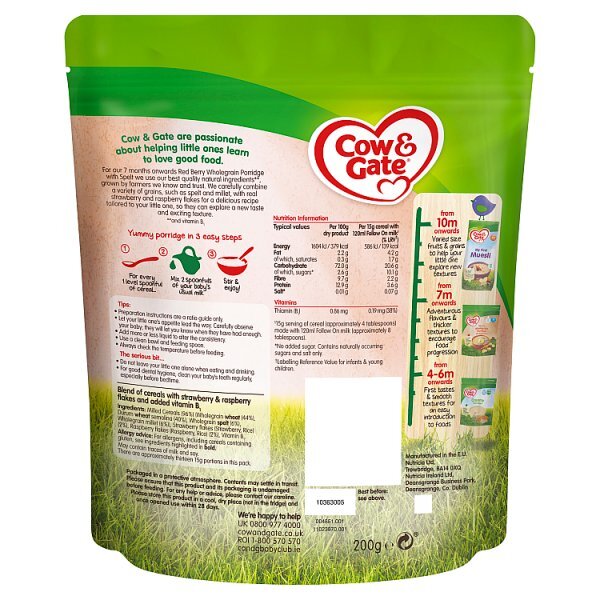 Cow & Gate Red Berry Porridge 7+Month 200G