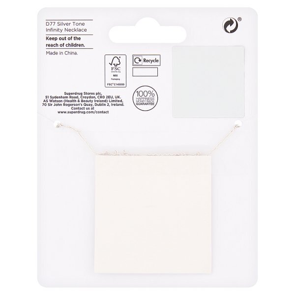 Superdrug Silver Tone Infinity Necklace
