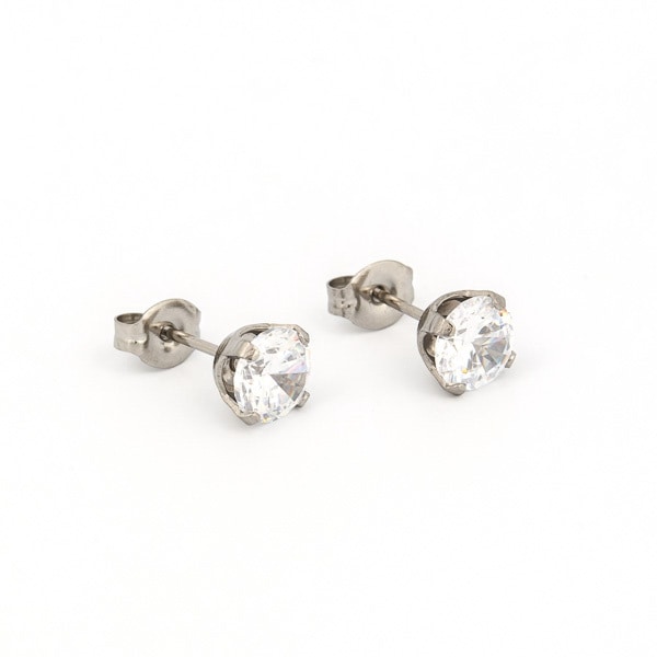 Studex Stainless Steel 6mm CZ Earrings