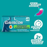 Gaviscon Tablets Heartburn & Indigestion Peppermint 48s
