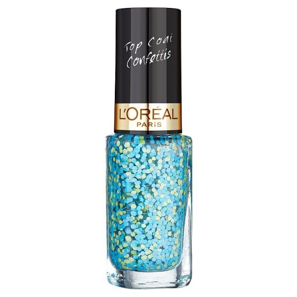 L'Oreal Top Coat Confettis 928 Oulala Blue Nail Polish 5ml