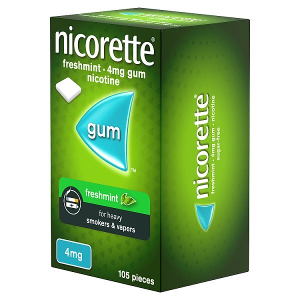 Nicorette Freshmint 4mg Nicotine Gum 105s (Stop Smoking)
