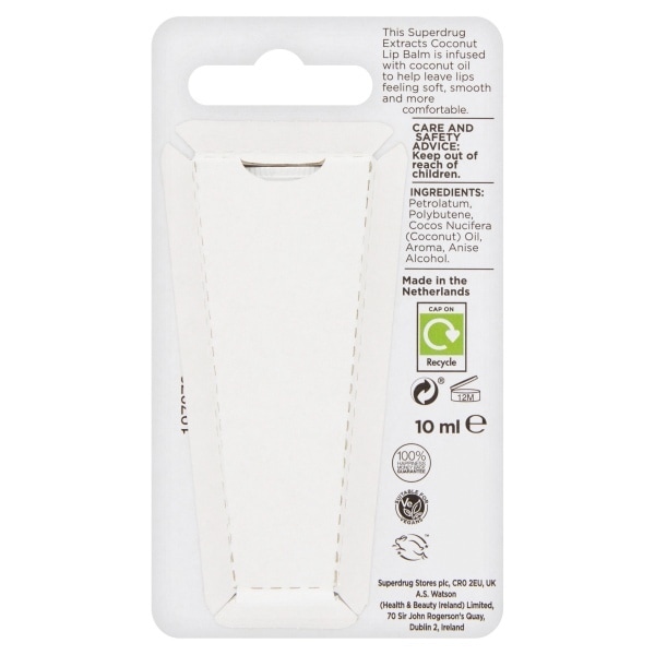 Superdrug Extracts Coconut Lip Balm 10ml