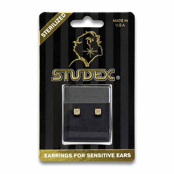 Studex 24ct Gold Plated 4mm CZ Earrings