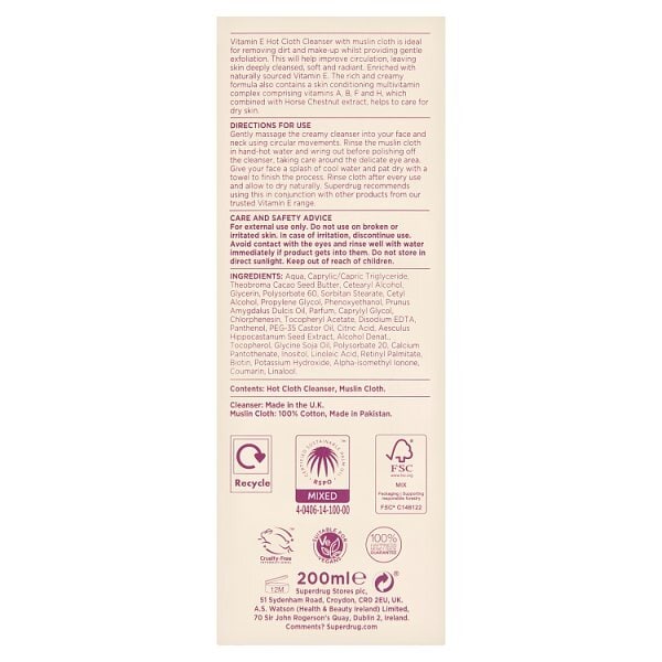 Vitamin E Hot Cloth Cleanser 200ml