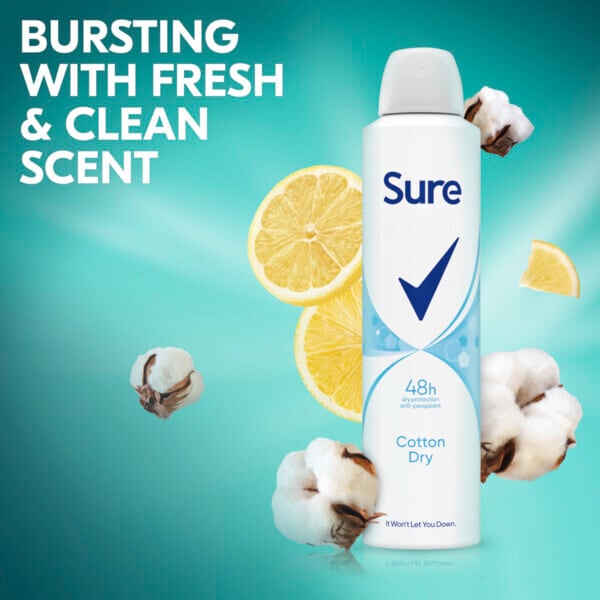 Sure cotton dry Anti-perspirant Aerosol 250ml
