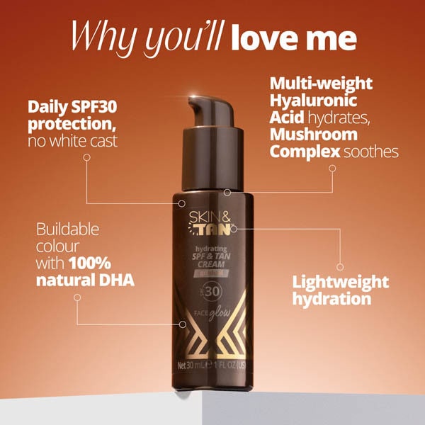 Skin & Tan Face Glow SPF Tan Cream SPF30 30ml