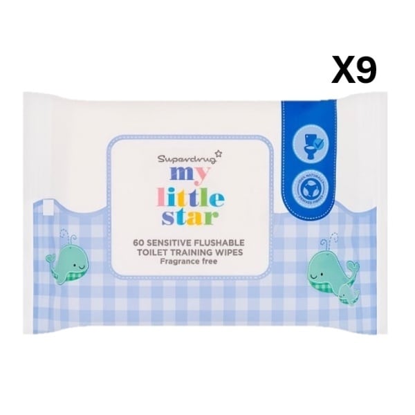 Superdrug Toddler Training Wipes Frag Free Bio 60 x9 Bundle