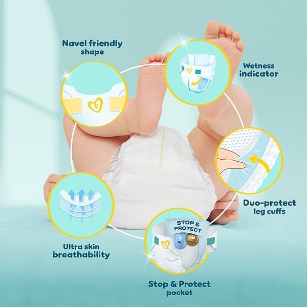 Pampers New Baby Size 1 Nappies Carry Pack x22