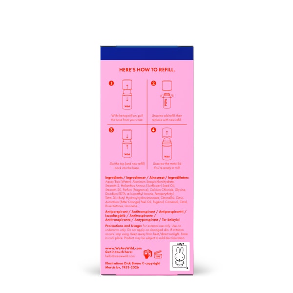 Wild Miffy Roll On Case And Cotton Cloud Antiperspirant Refill