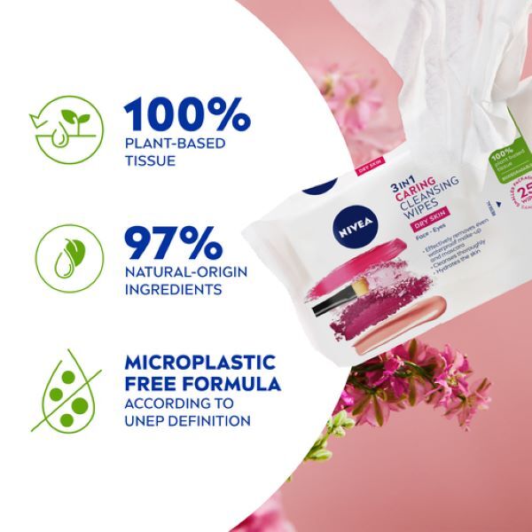 Nivea Biodegradable Face Cleansing Wipes Dry Skin 25'S