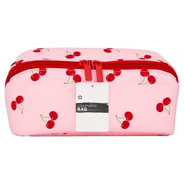 Superdrug Cherry Print Expandabe Cosmetic Bag