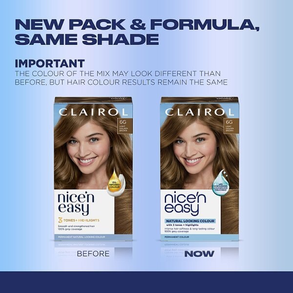 Clairol Nice'N Easy Crème Permanent Hair Dye 6G Light Golden Brown