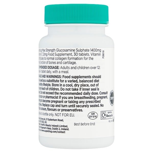 Superdrug Max Strength Glucosamine 1400mg With Vit C 30s
