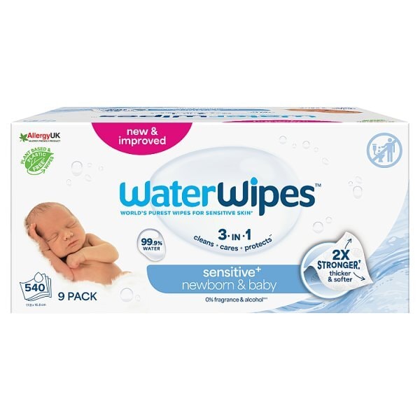 Waterwipes Sensitive Newborn Biodegradable Baby Wipes 9 Pk