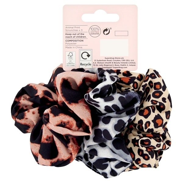 DNR Studio London Animal Print Scrunchies 3pk