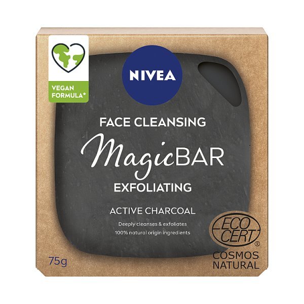 Nivea Magicbar Charcoal Face Cleansing Bar Scrub 75G