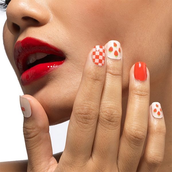 Mylee Gel Nail Wraps Berries & Cream
