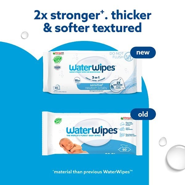 Waterwipes Sensitive Newborn Biodegradable Baby Wipes 60 Pk