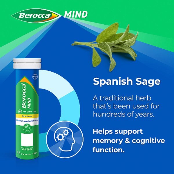 Berocca Mind Citrus Flavour 15 Effervescent Tablets