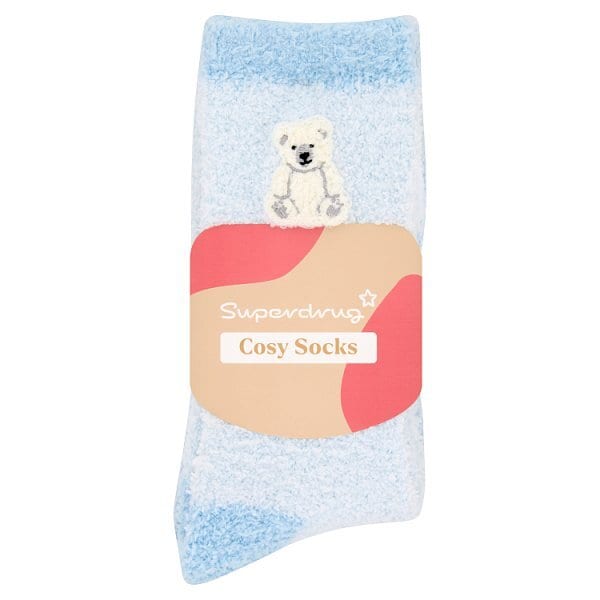 Superdrug Blue Polar Bear & Snowflake Cosy Socks