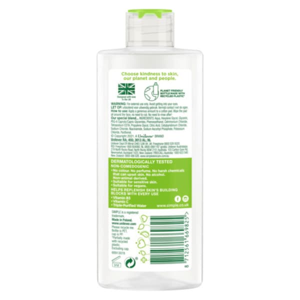 Simple Kind to Skin Micellar Cleansing Water 200ml