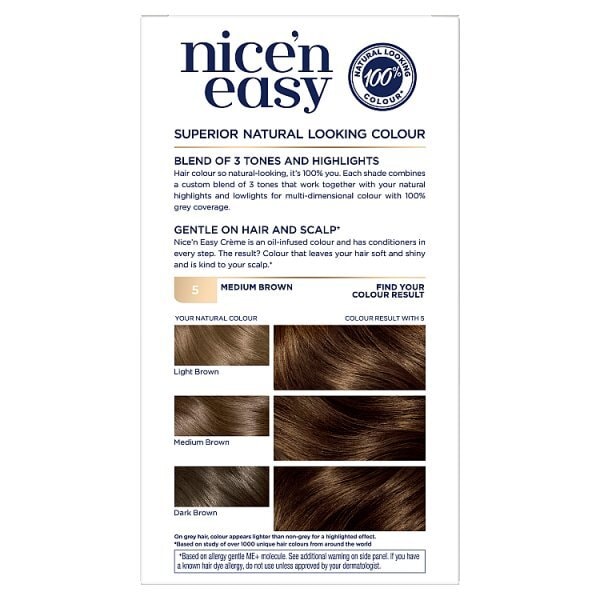 Clairol Nice'n Easy Hair Dye 5 Medium Brown