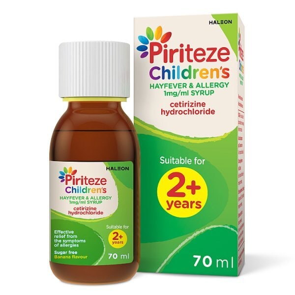 Piriteze Allergy Relief Syrup For Kids Aged 2+, 70Ml