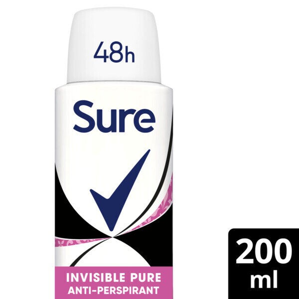 Sure Anti-Perspirant Aerosol Essential Invisible Pure 200ml