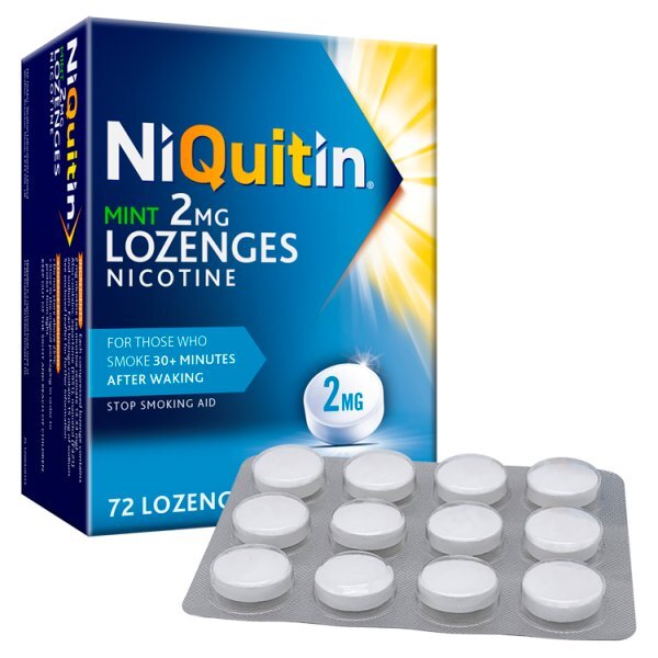 NiQuitin Mint 2mg Lozenges, 72 Lozenges- Quit Smoking Aid