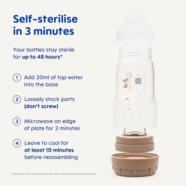 MAM Easy Start Bottles in Grey 260ml 2 Pack